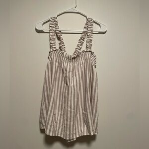 Reitmans Beige and White Striped flowy Tank Top